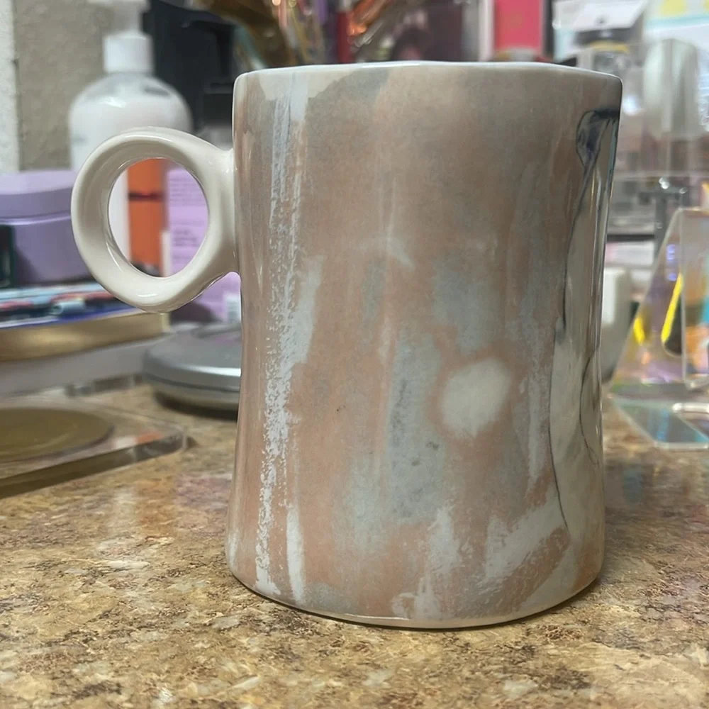 Anthropologie Northwood Snow Leopard Sketch Ring Mug